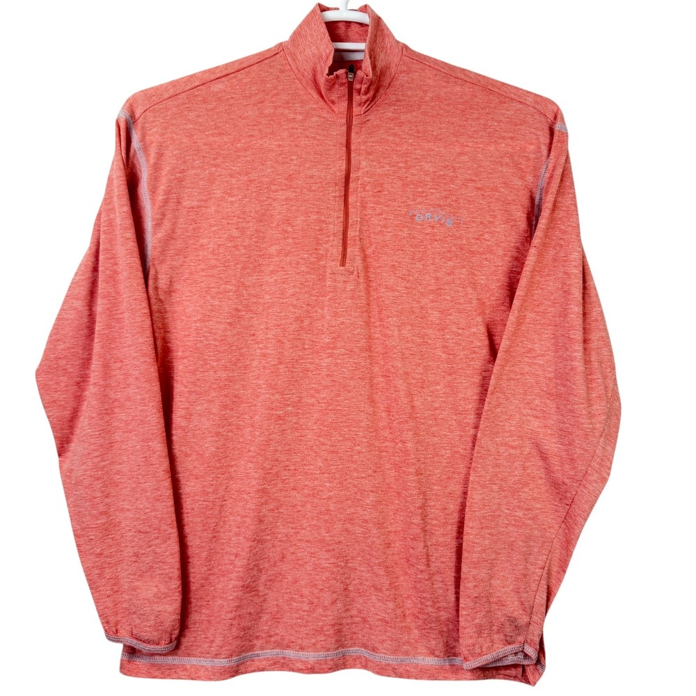 Orvis Trout‎ Bum Pullover Women S Orange 1/4 Zip Thumbhole Outdoor Hiking Top